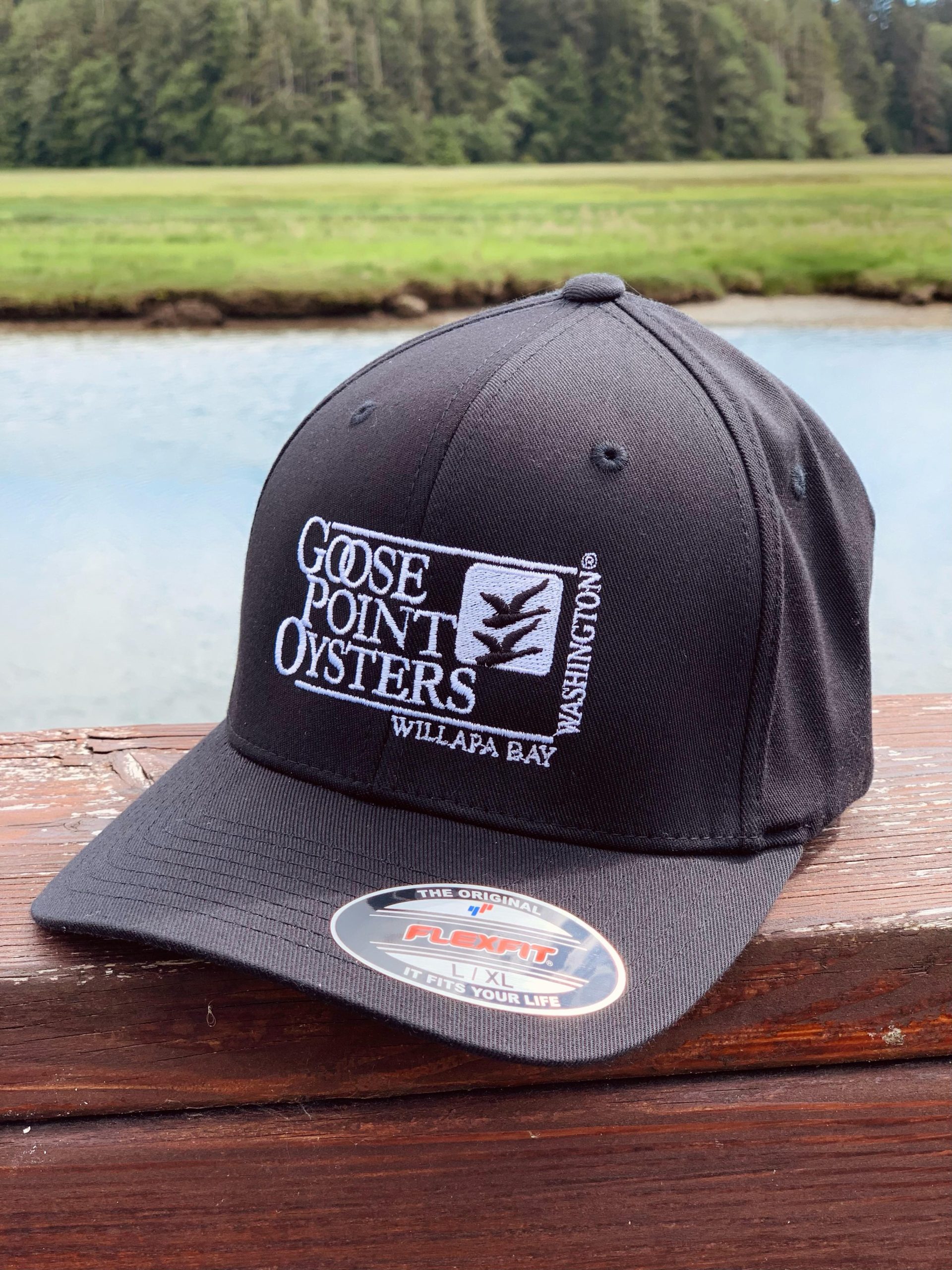 Goose Point Oysters Flex Fit Hat - Goose Point Shellfish Farm & Oystery